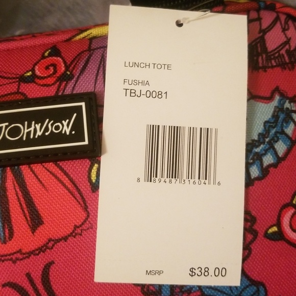 Betsey Johnson dress print lunch bag - Picture 2 of 5